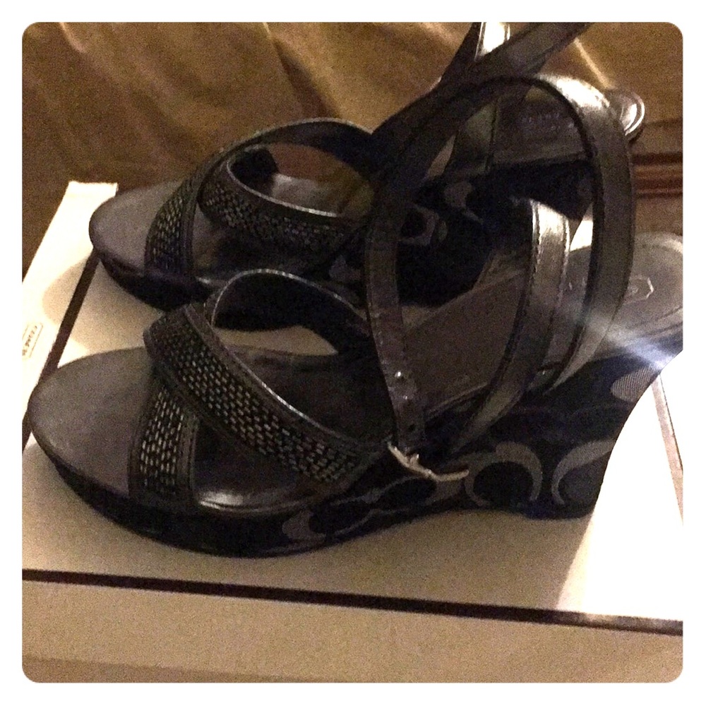 Coach wedge sandals size 9